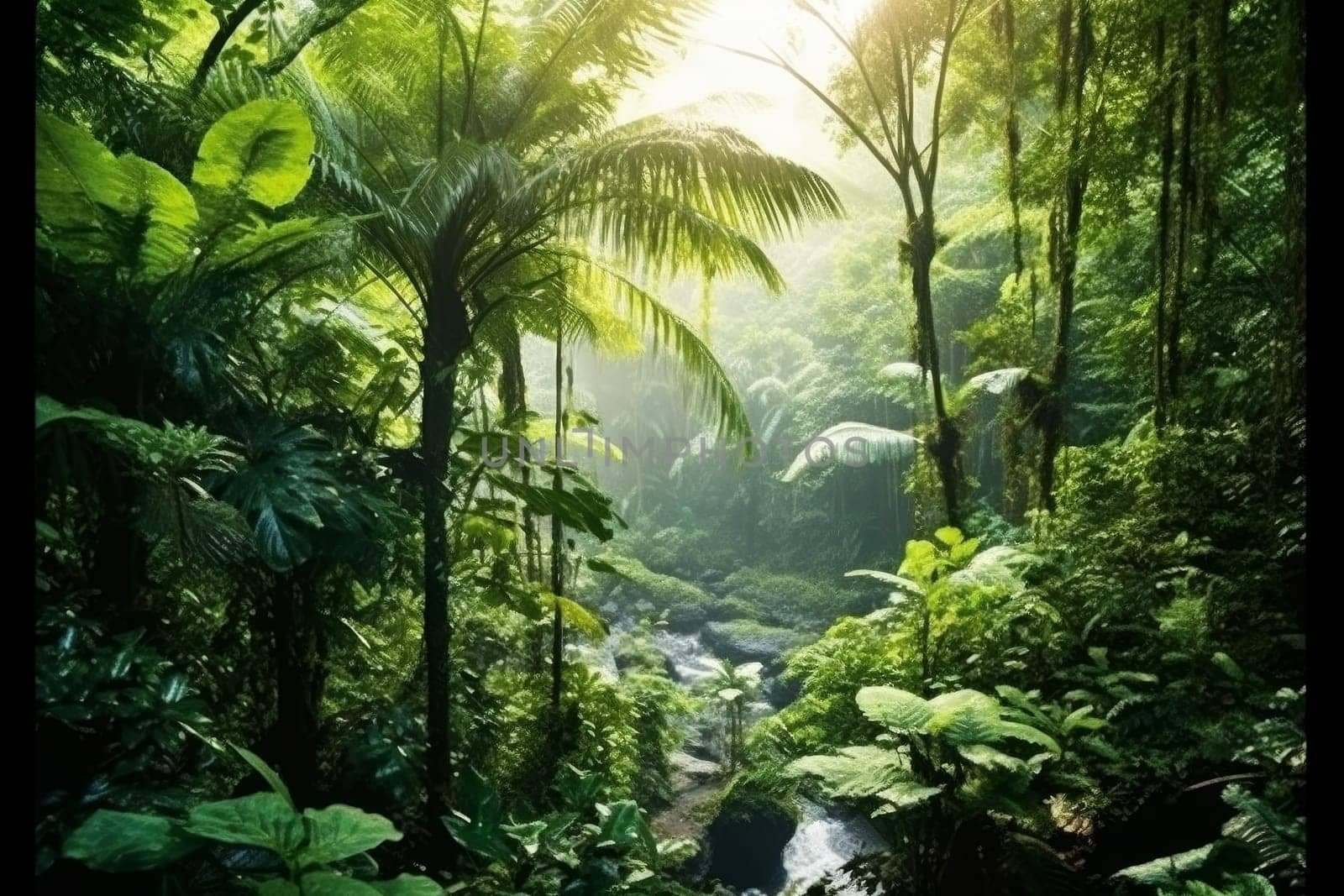 A lush green forest filled with lots of trees