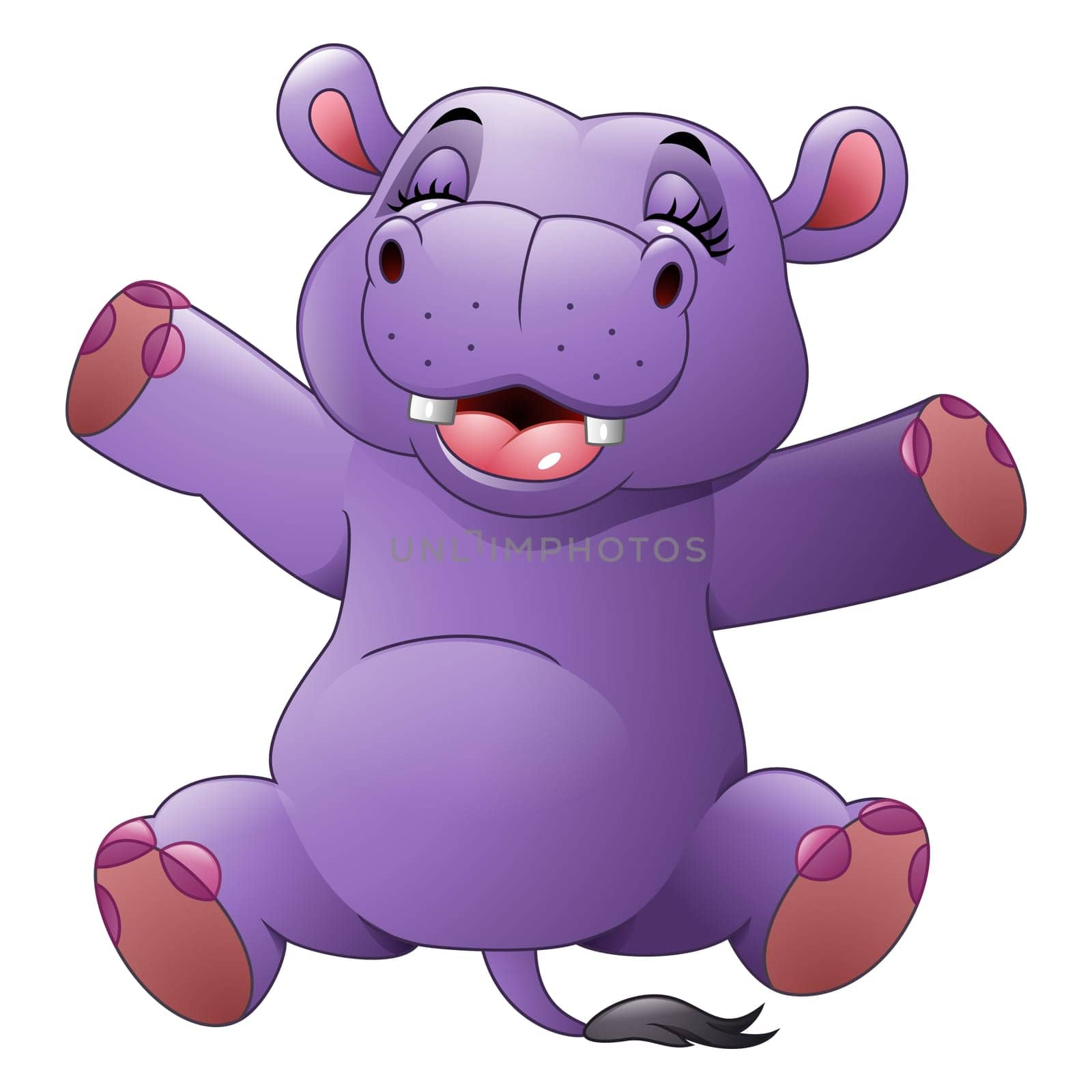 Cartoon smiling hippo