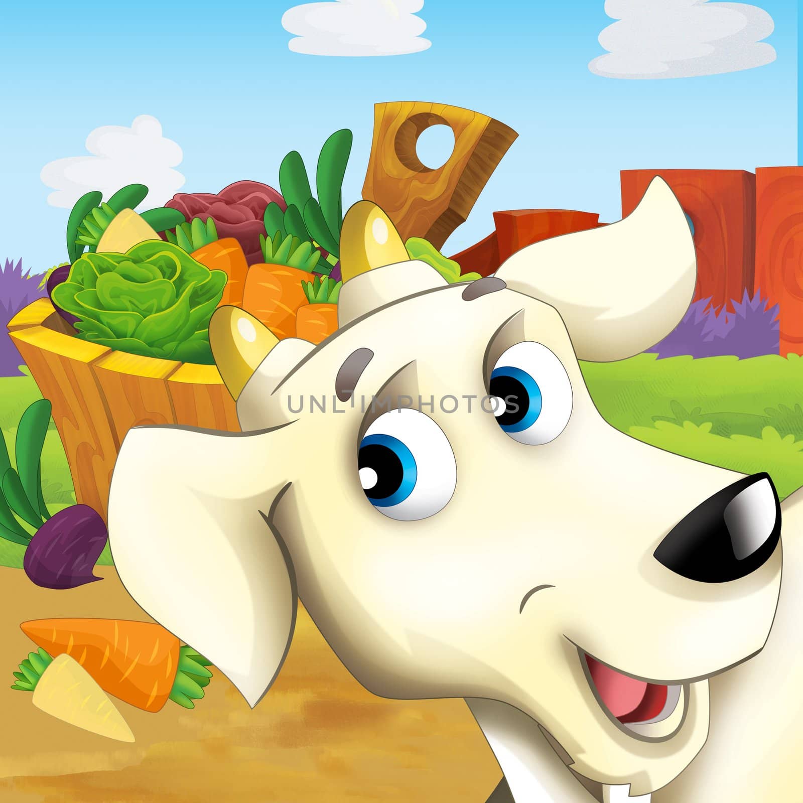 On the farm - vegetables - educational - illustration for the children by honeyflavour