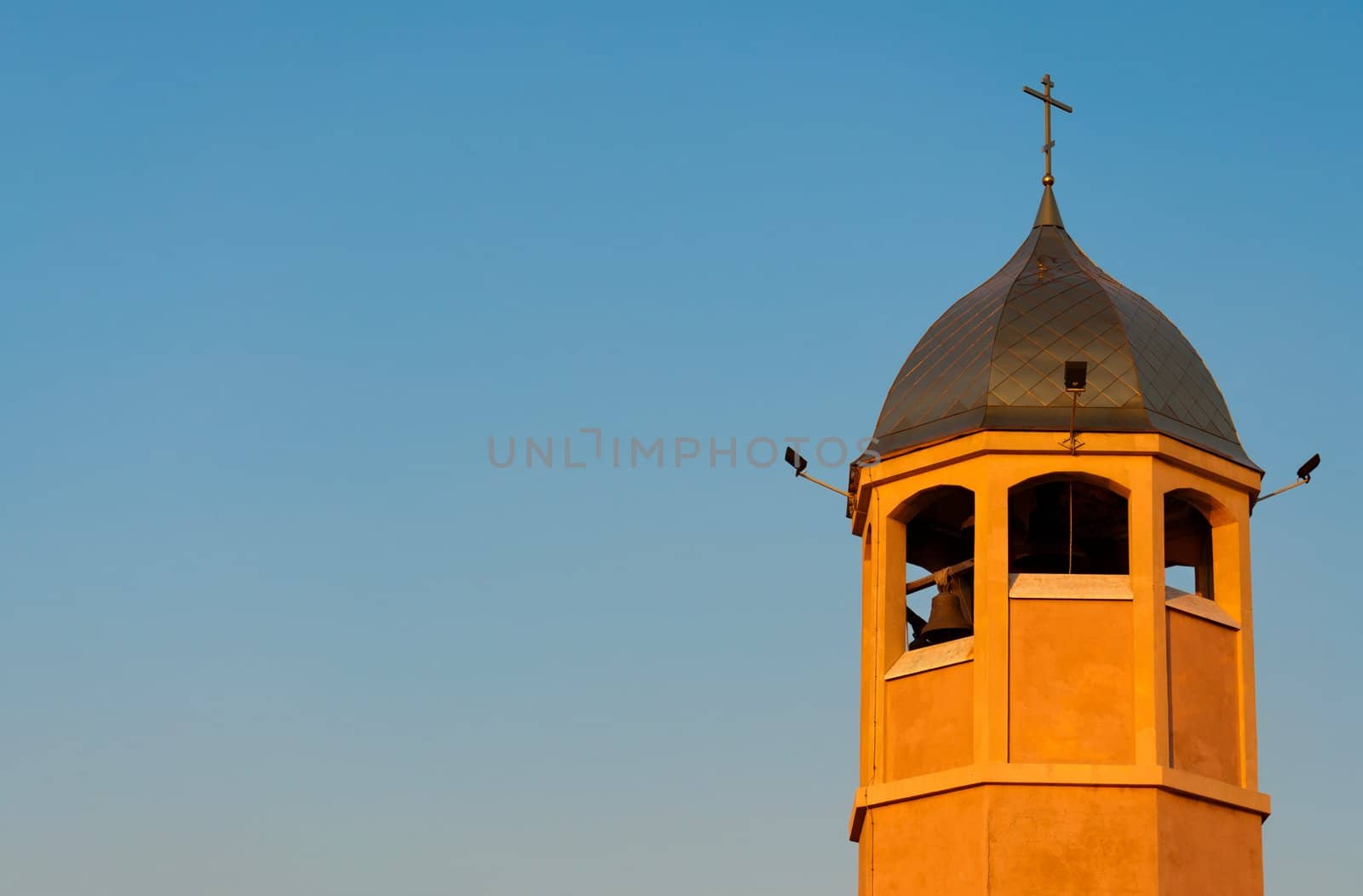 The bell tower of St. Nicholas Church in Odessa seaport. Odessa. Ukraine.