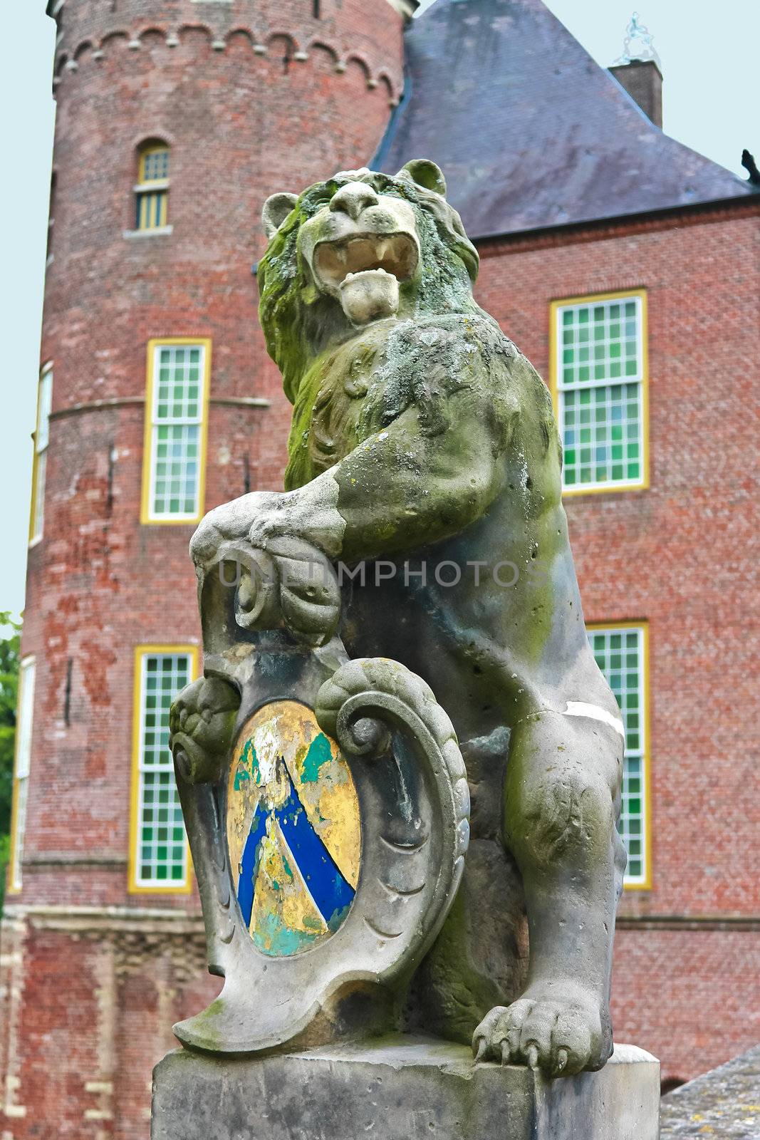 Lion statue in the castle Heeswijk. Netherlands by NickNick