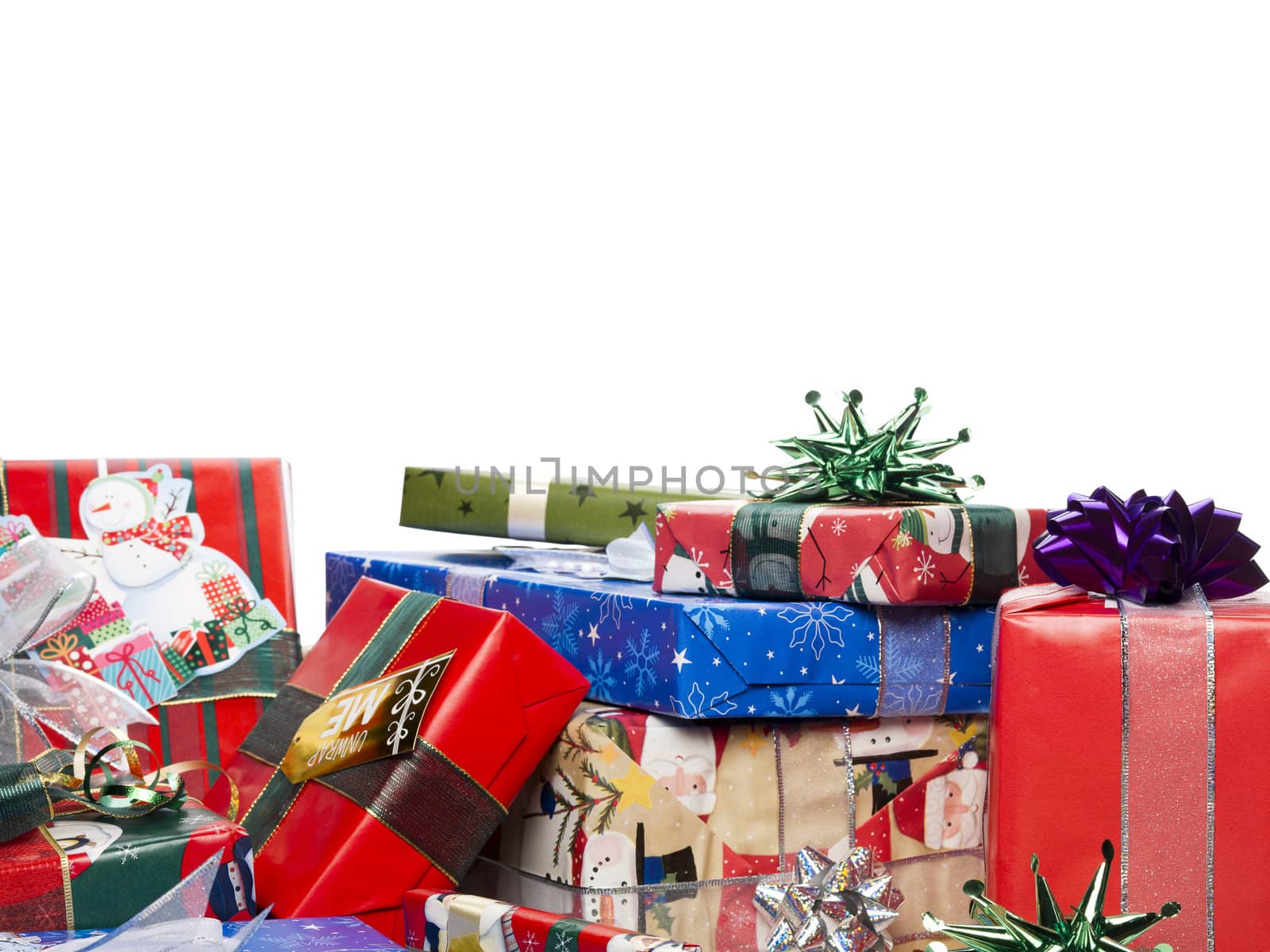 A colorful gift boxes on a white background
