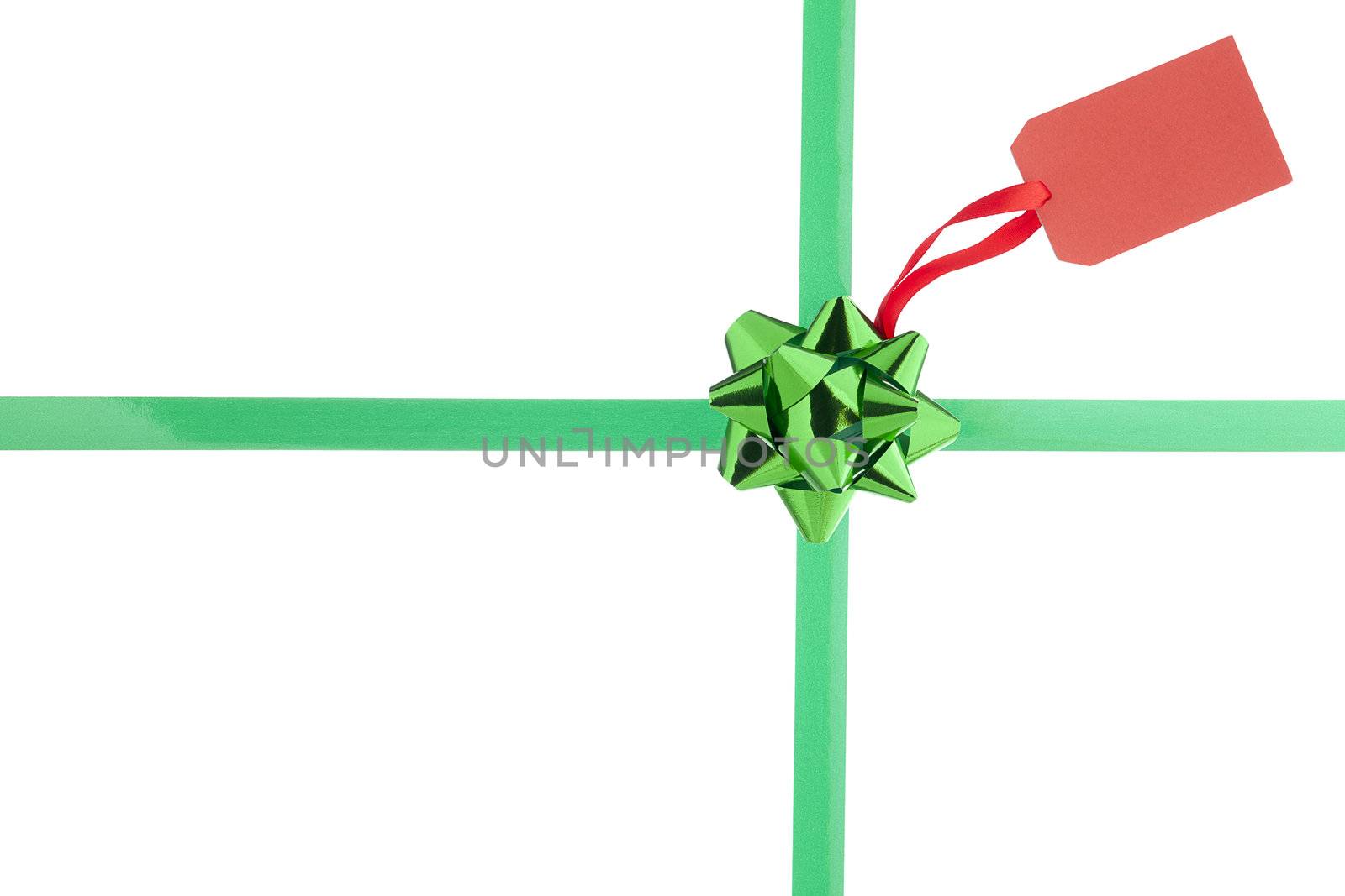 green ribbon with red tag by kozzi