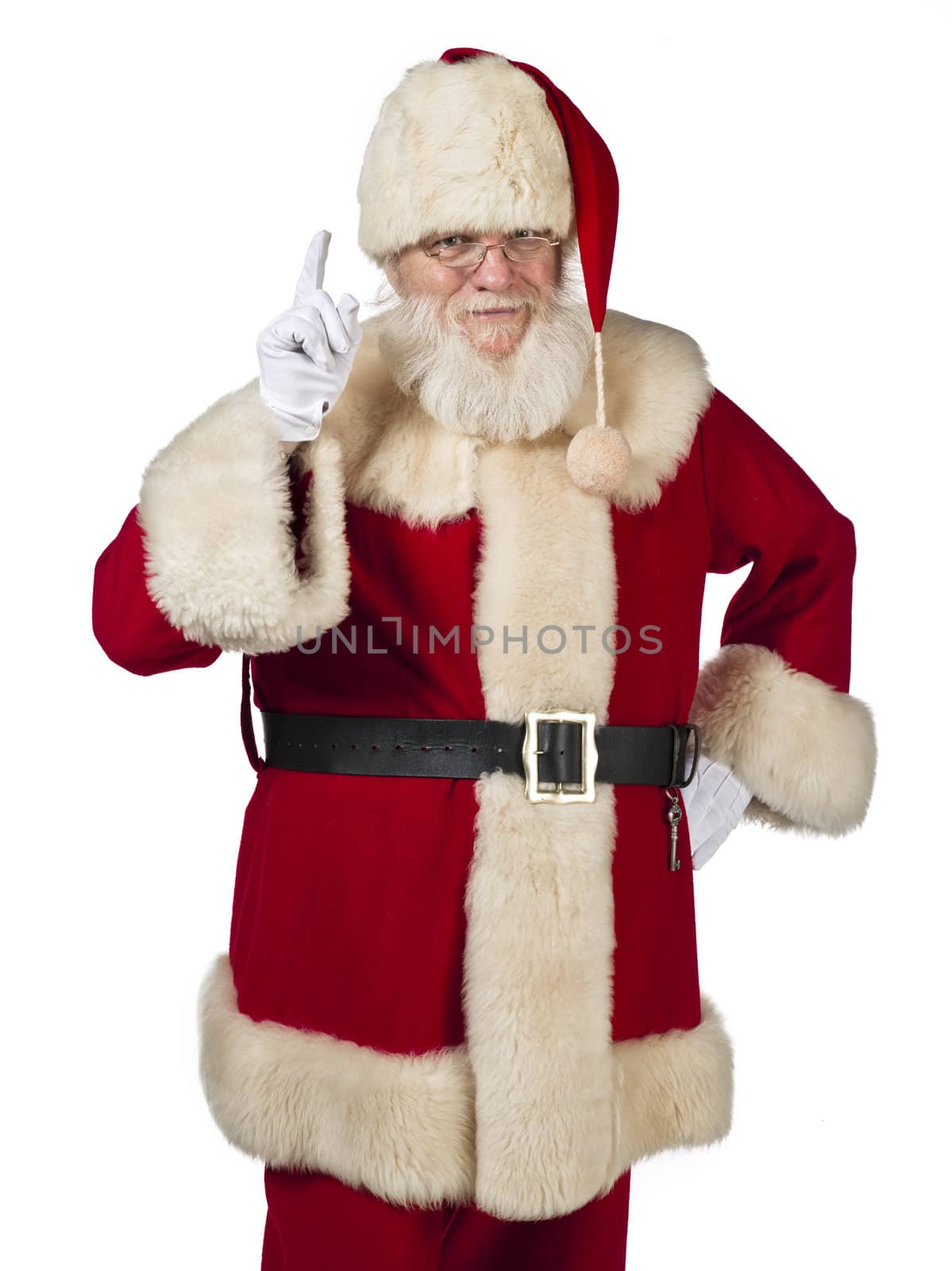 Santa claus smiling  on a white background