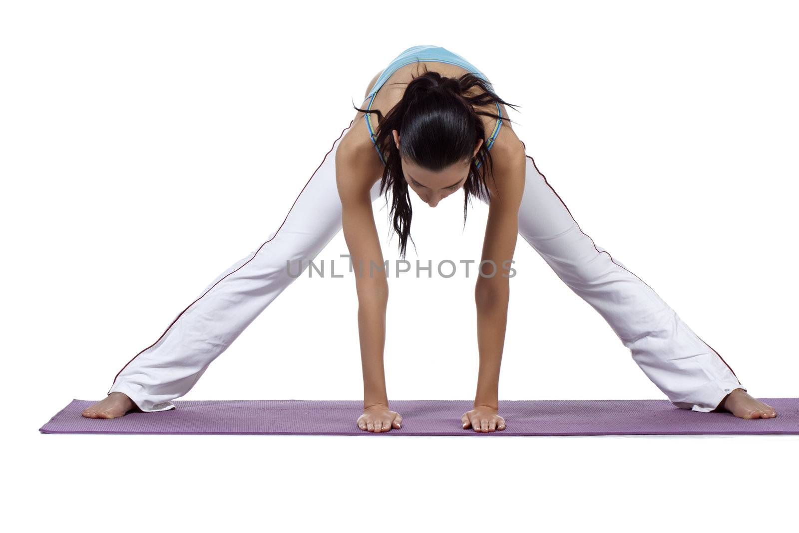 female doing yoga tic exercise by kozzi