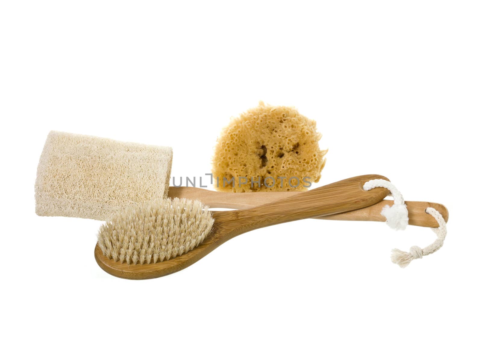 Therapeutic spa accessories with sponge, Bath Massage Scrub Brush and Loofah Long Handled Back Brush
