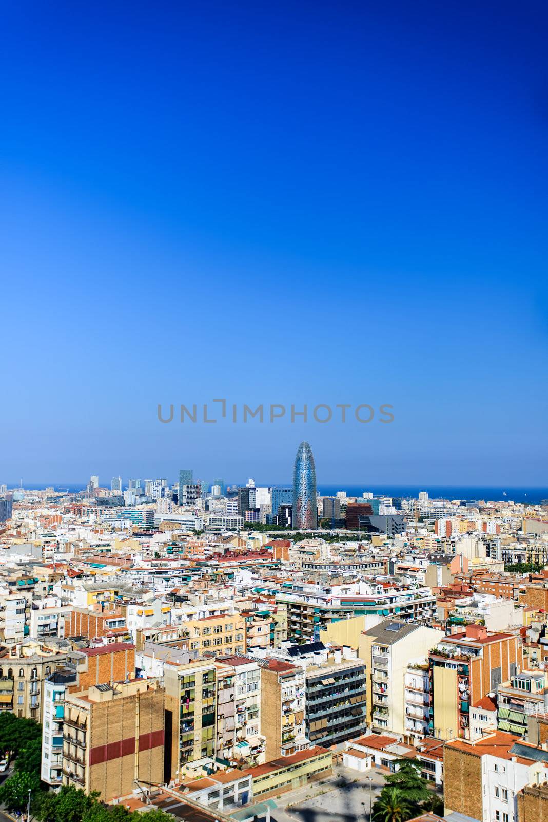 Panoramic view of Barcelona, Spain, Europe