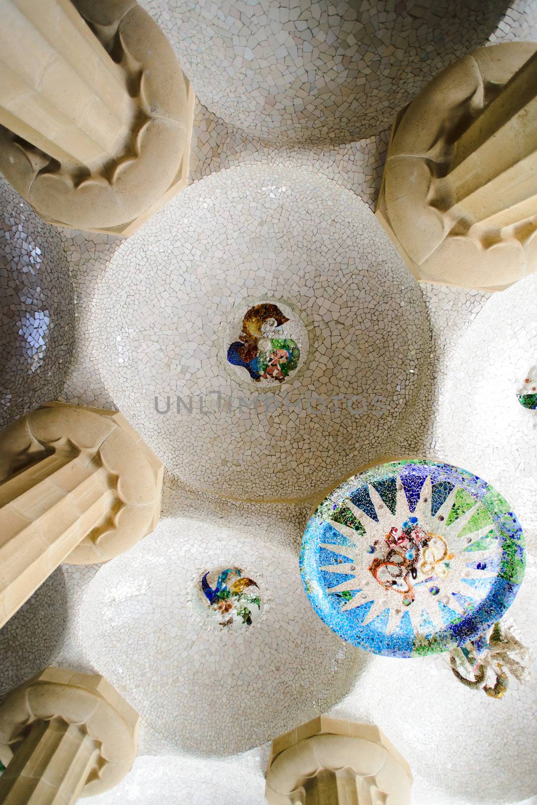 ceiling at park guell by Nanisimova