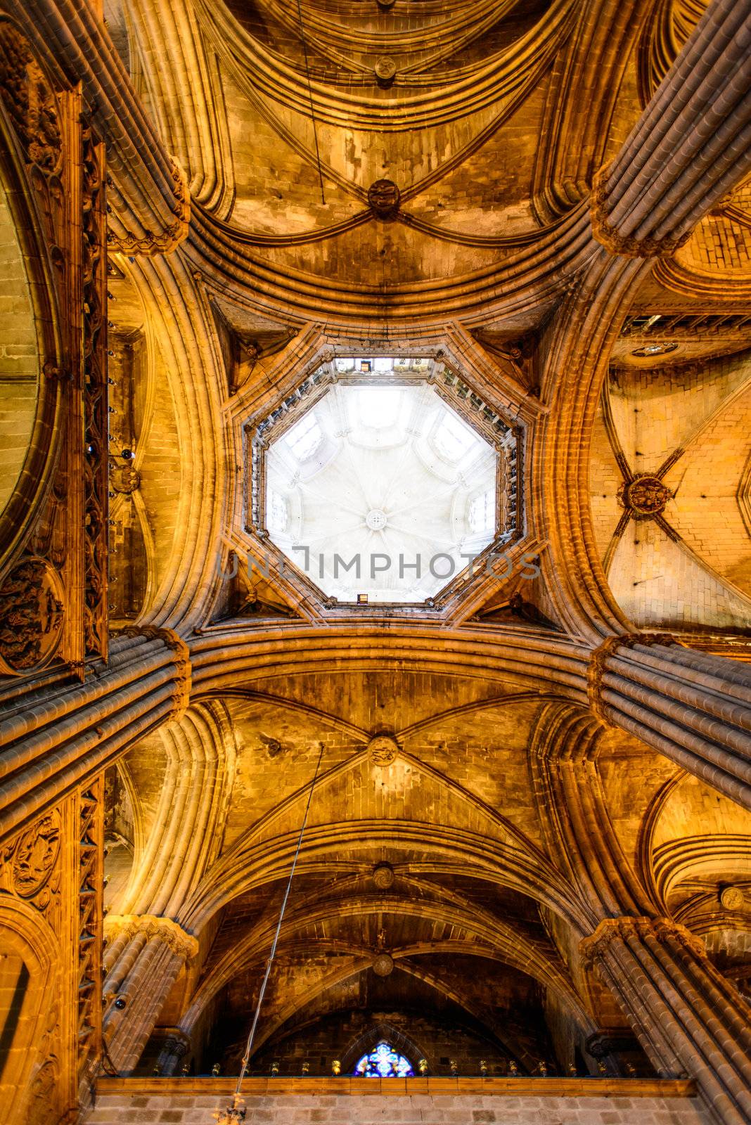 Ceiling the Cathedral of Santa Eulalia in Barcelona's Barri Gotic district.