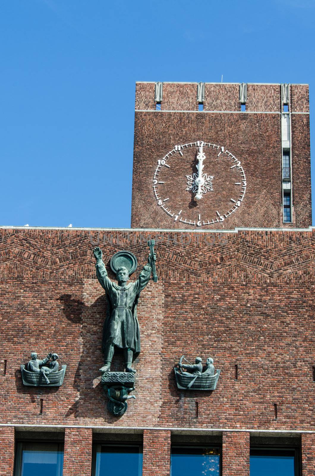 Oslo City Hall at noon, Norway