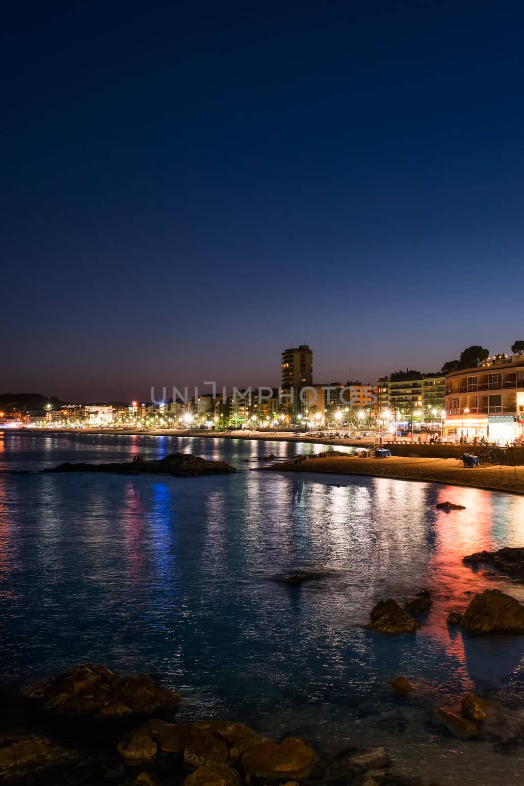 View of Lloret de Mar, Spain at night