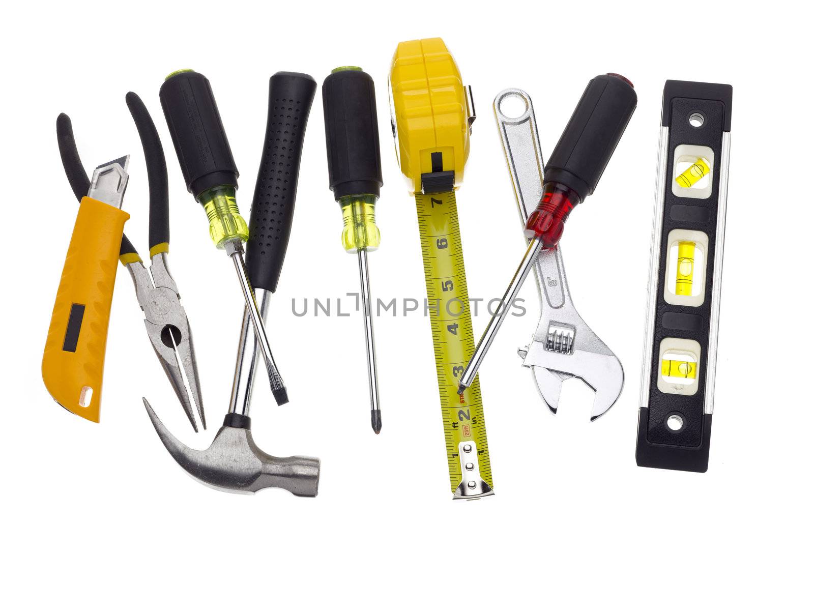 A mix of tools placedo n a white background