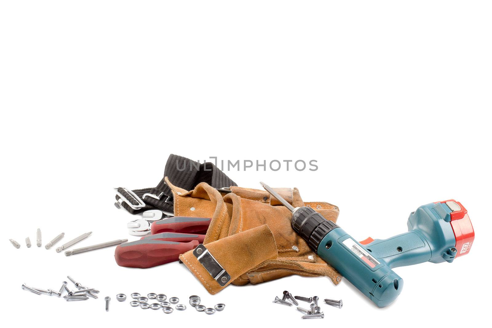Tools collection isolated on white background