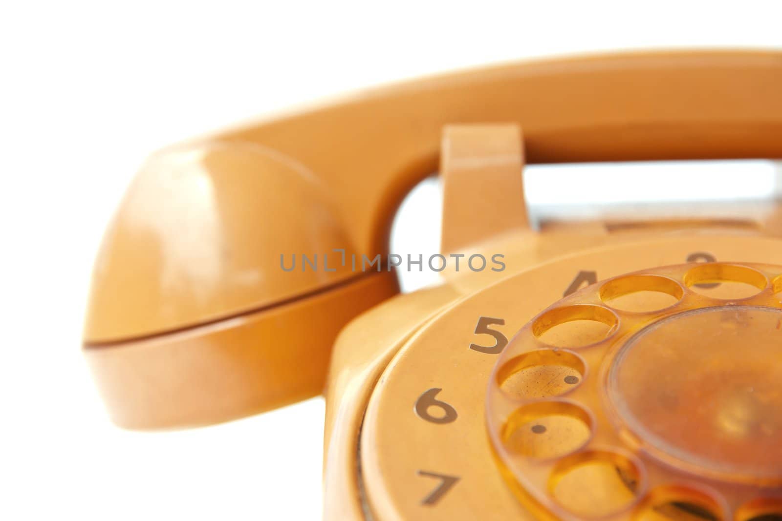 orange vintage phone by ponsulak