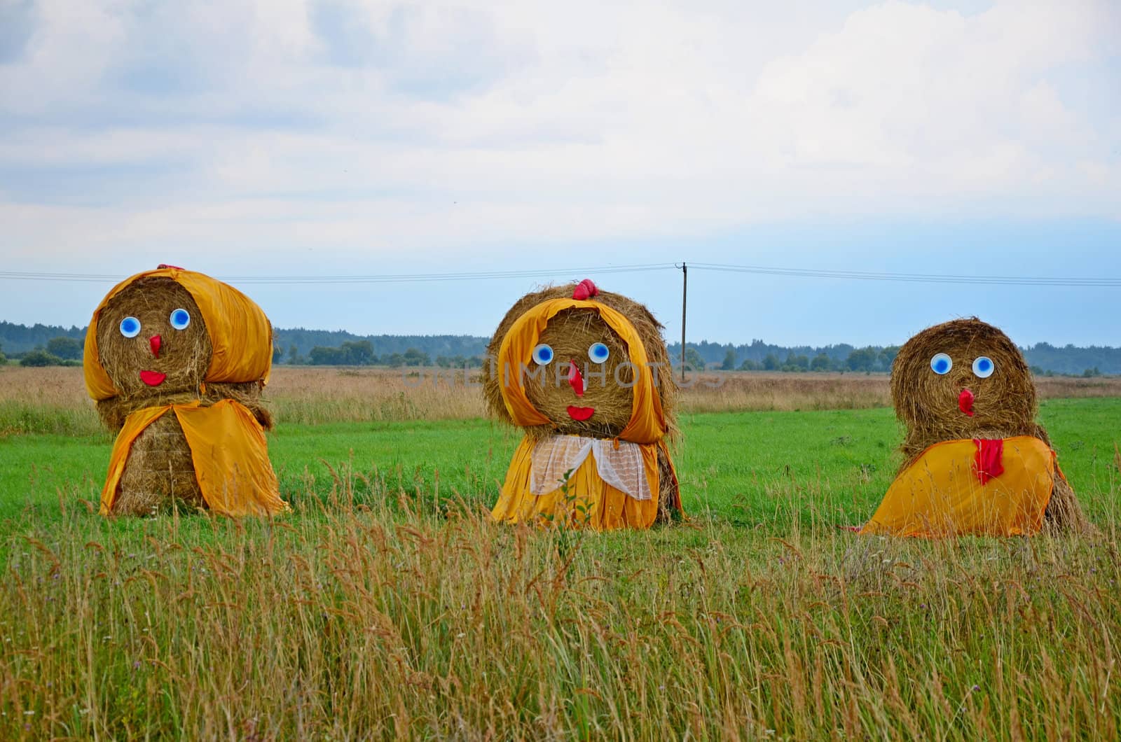 Kind on hay stylised under dolls, in 2 km. From the city of Staraya Russa