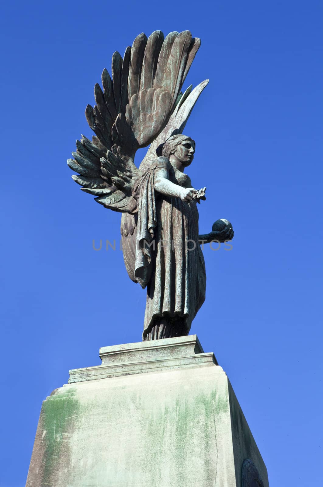 The Angel From Edward VII's Memorial in Parade Gardens in Bath, Somerset.
