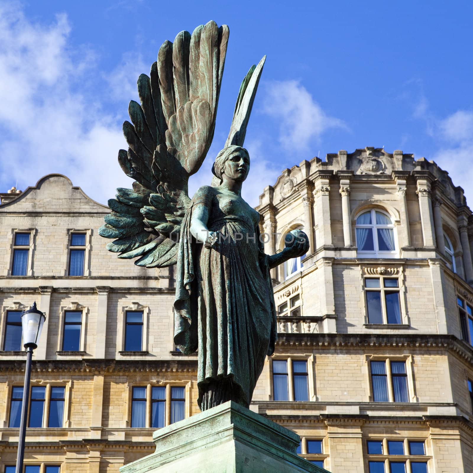 Angel statue in Parade Gardens in Bath by chrisdorney