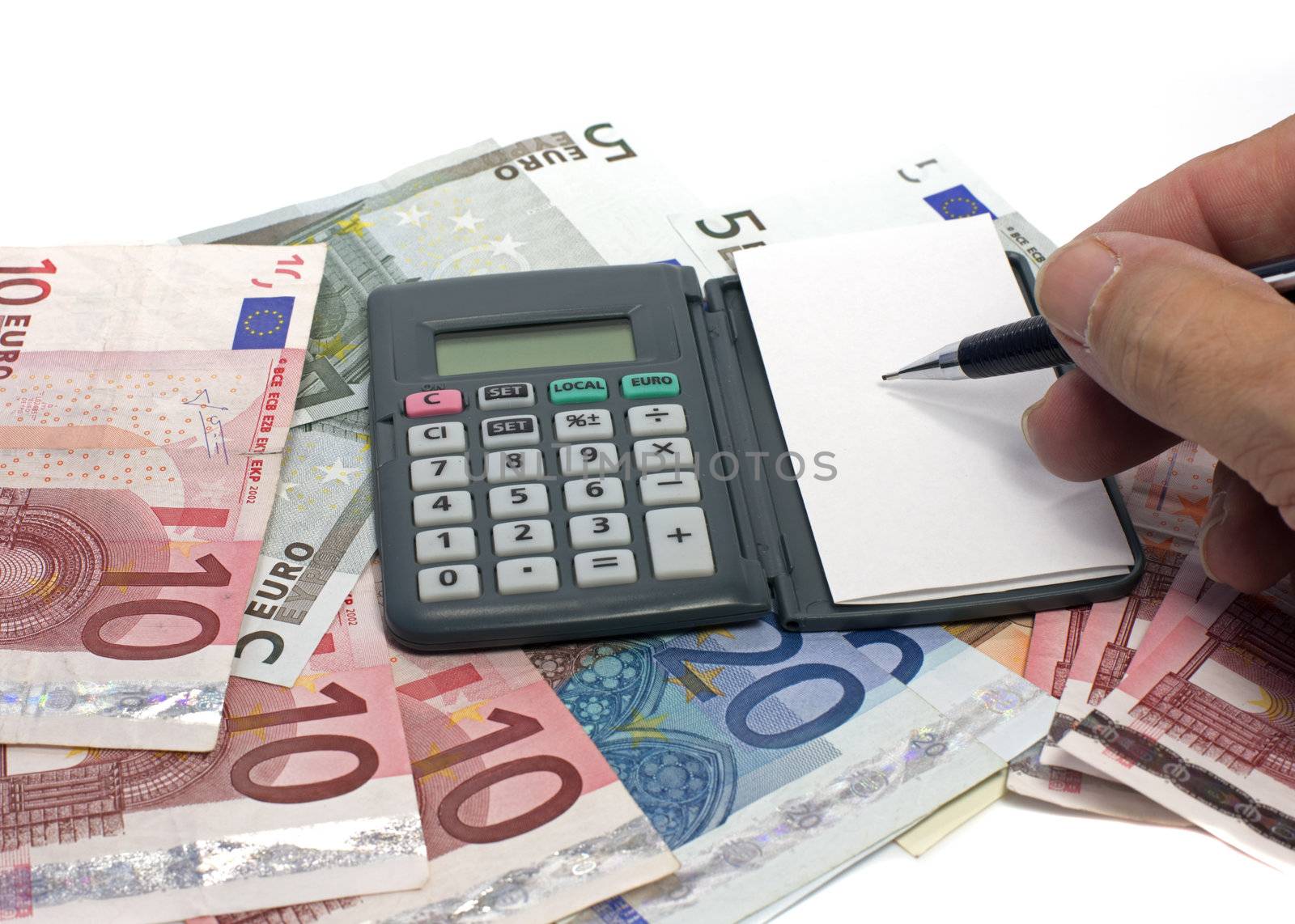 writing and calculating with euro money