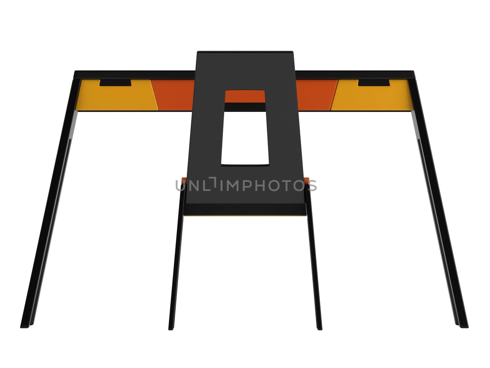 Black modern table and chair by AlexanderMorozov