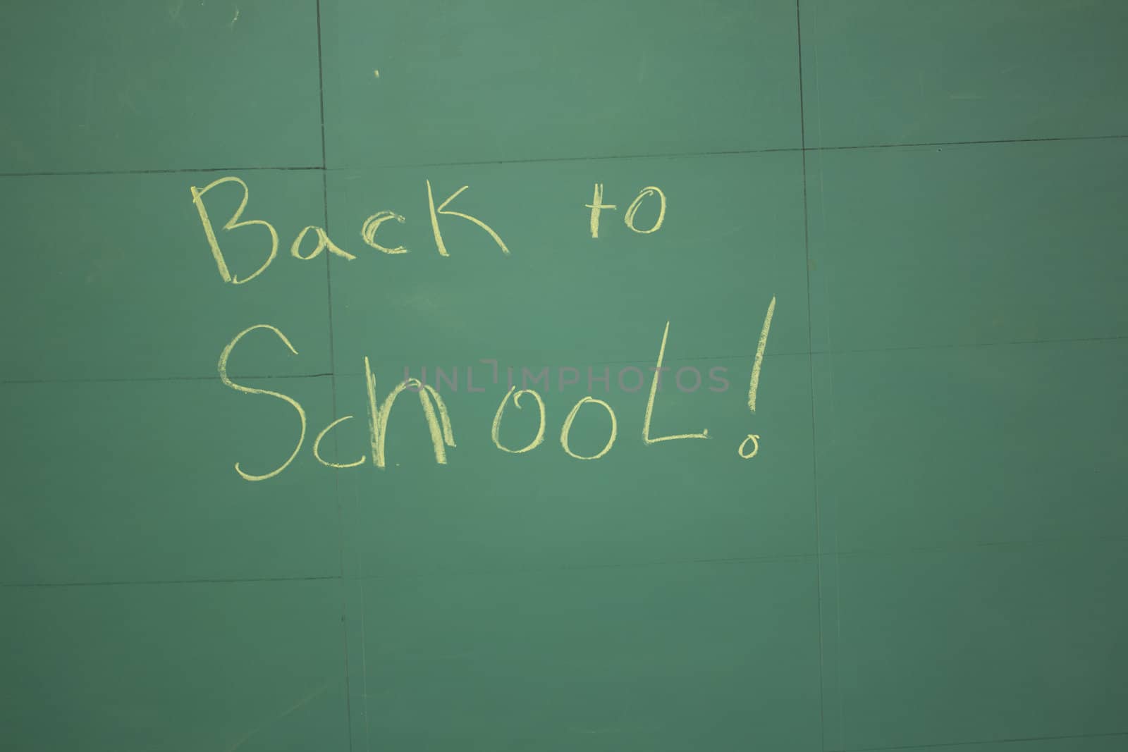 back to school on a chalk board
