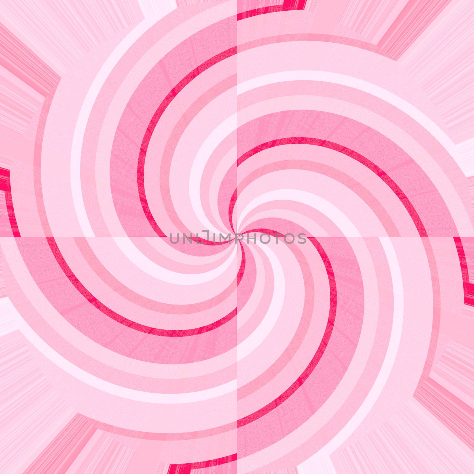 Pink and white curves forming spirals
