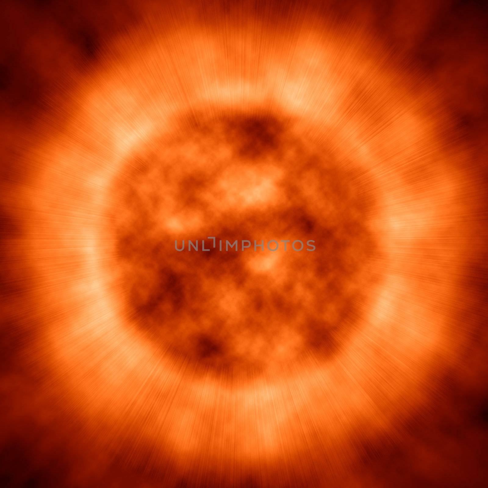 Orange circle exploding against a black background