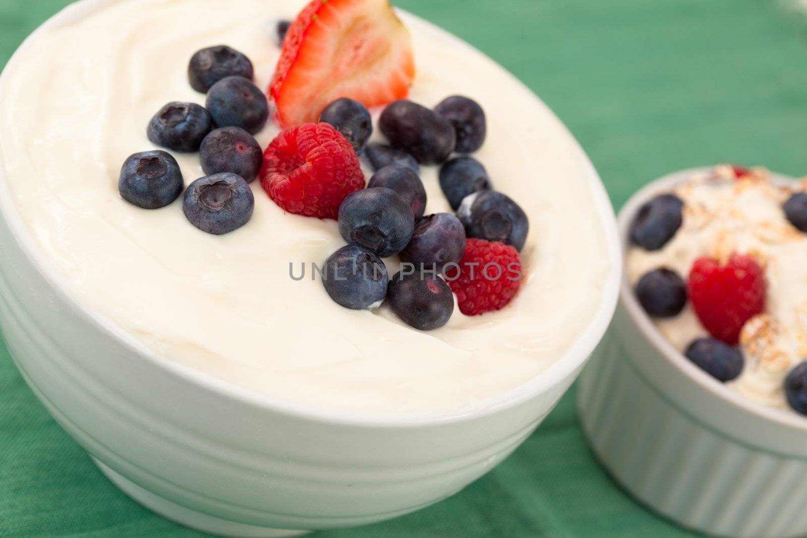 Bowl of cream fruits on the table