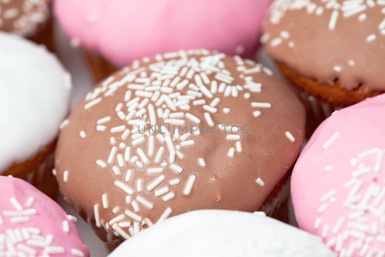 Choice of pastries close up