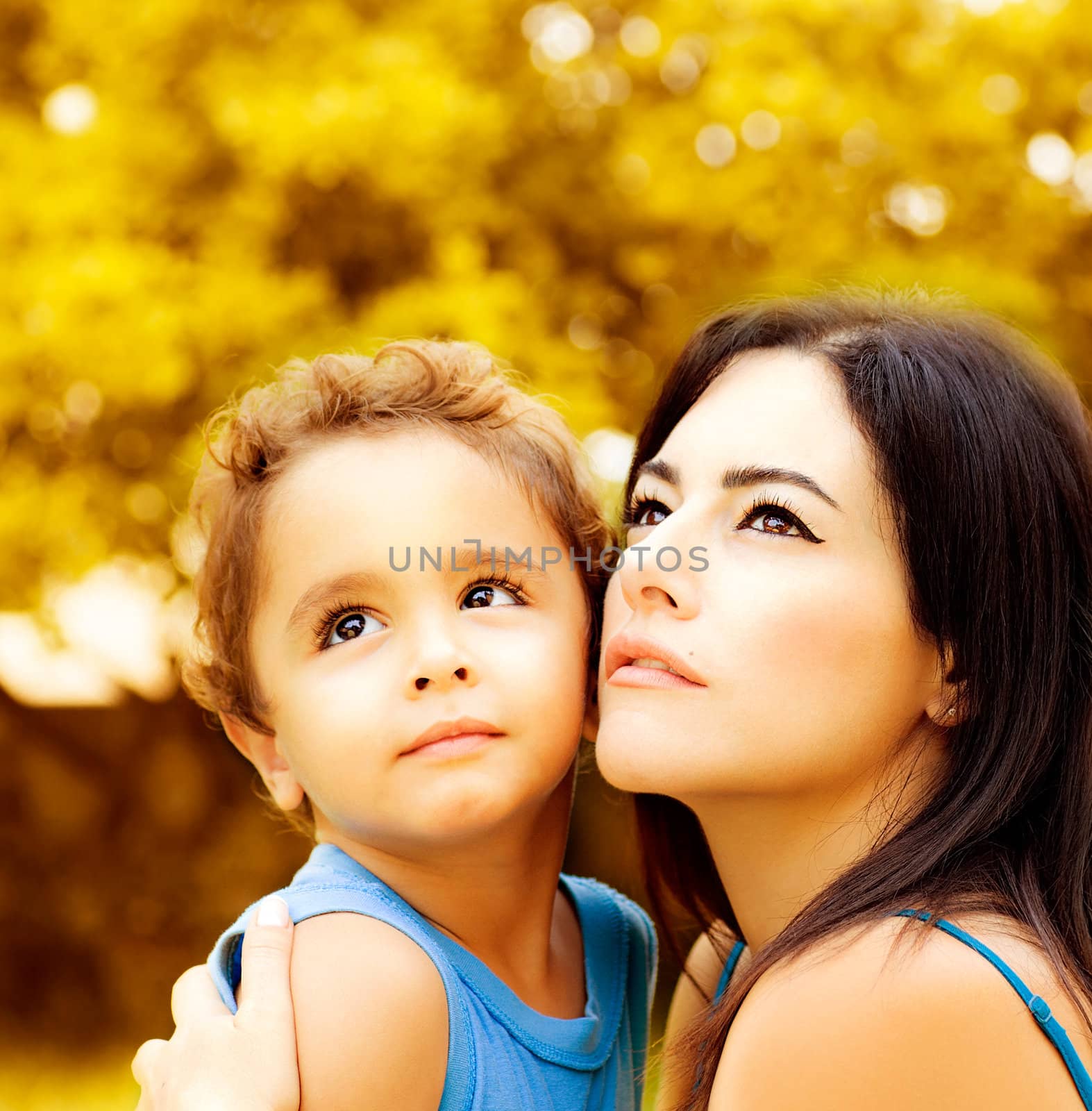 Closeup portrait of mother and son by Anna_Omelchenko