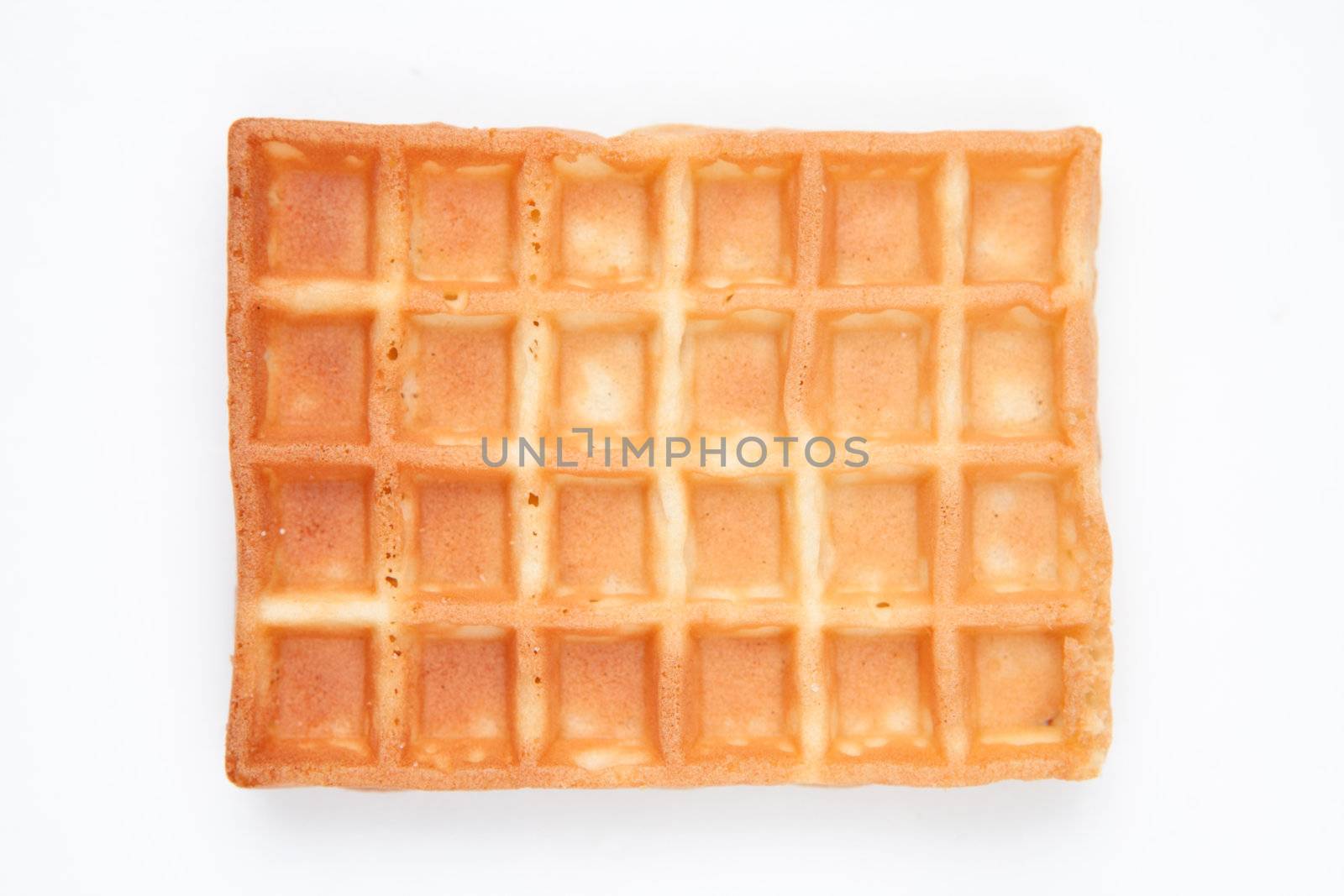 Waffle against a white background