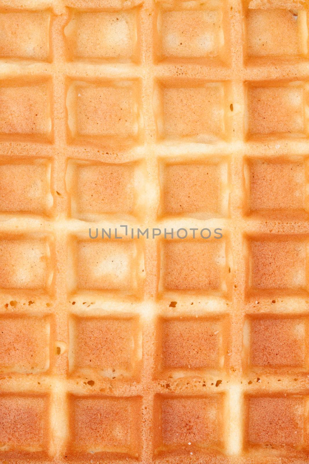 Extreme close up of a waffle