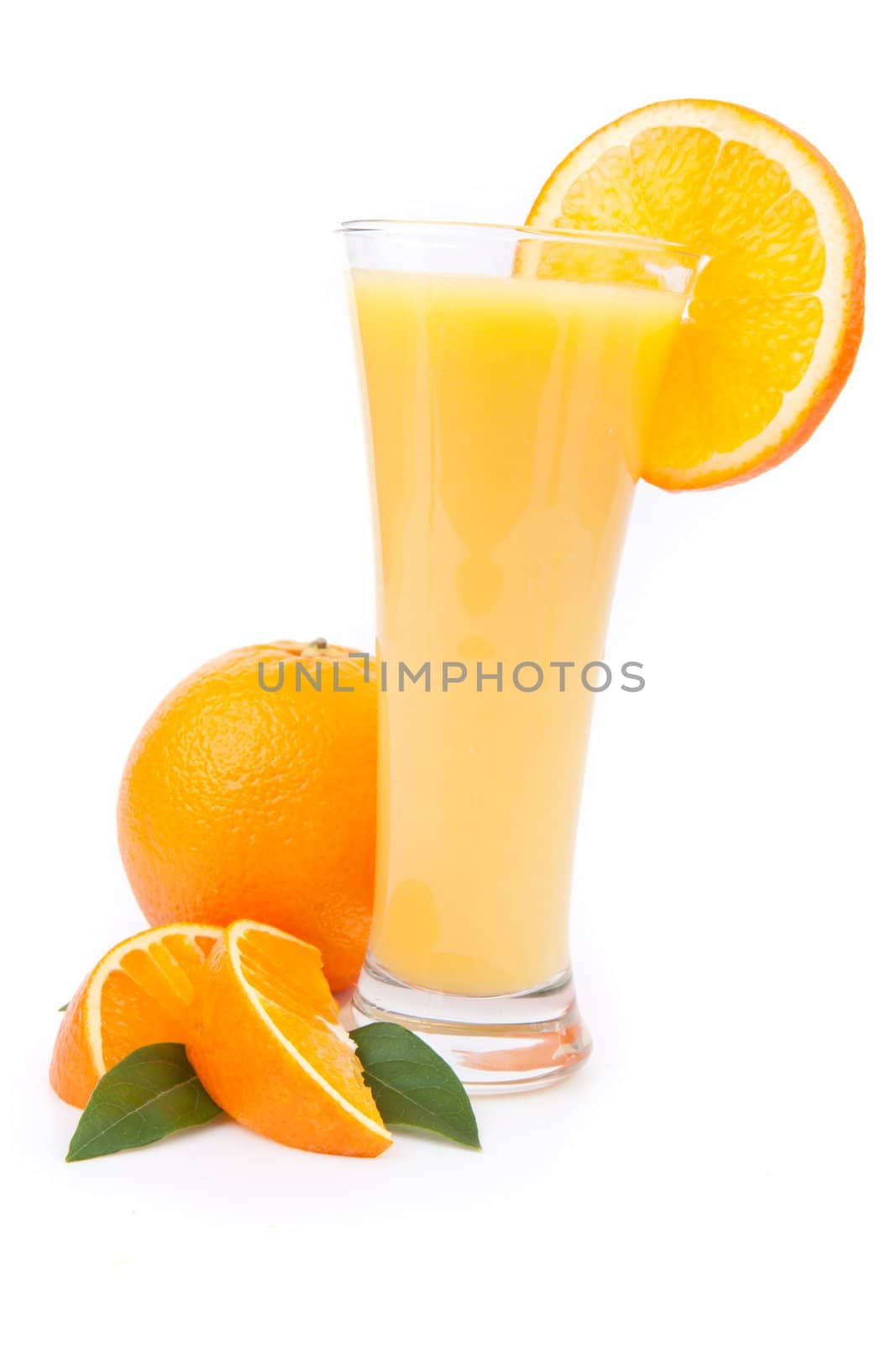 Orange riped against a white background