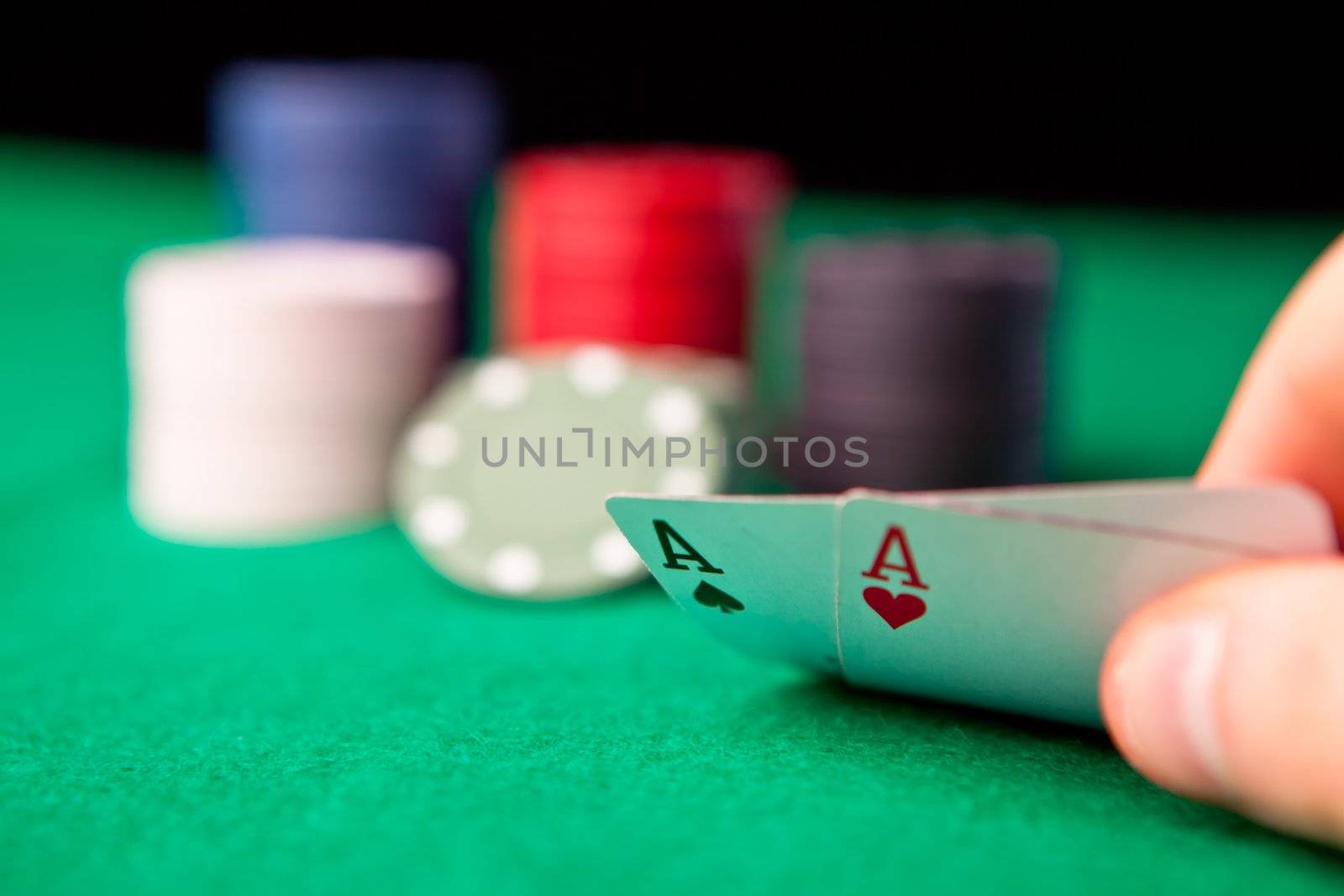 Rockets in poker against a black background