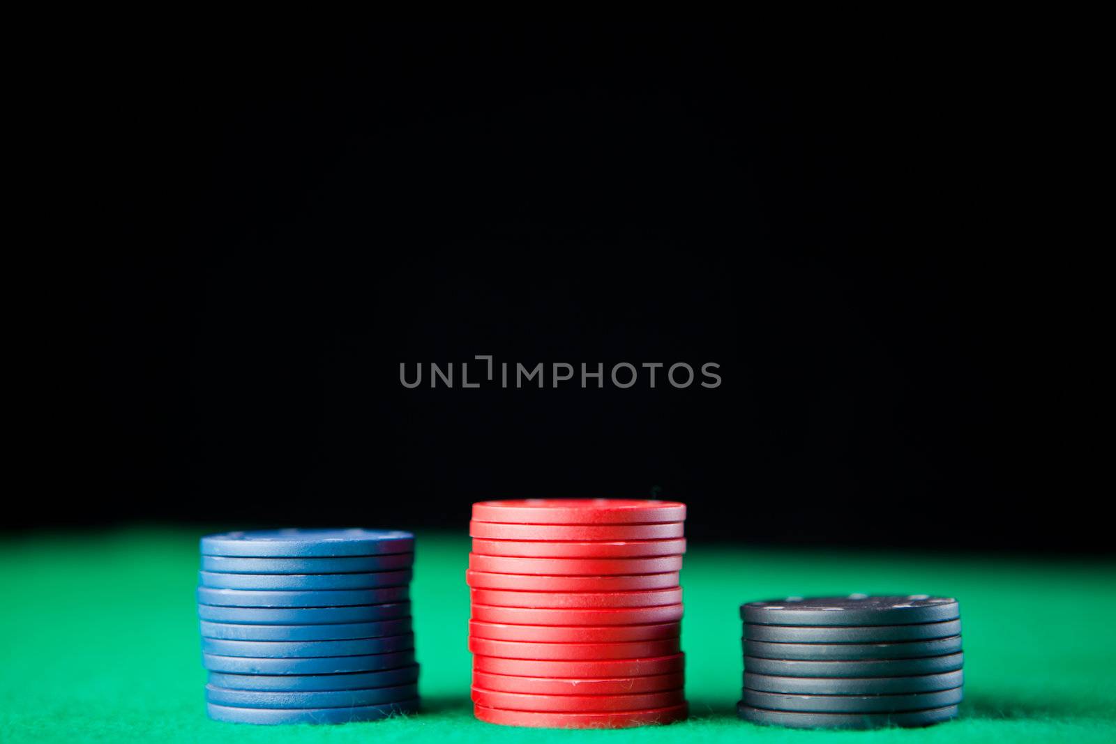 Small bet  against a black background