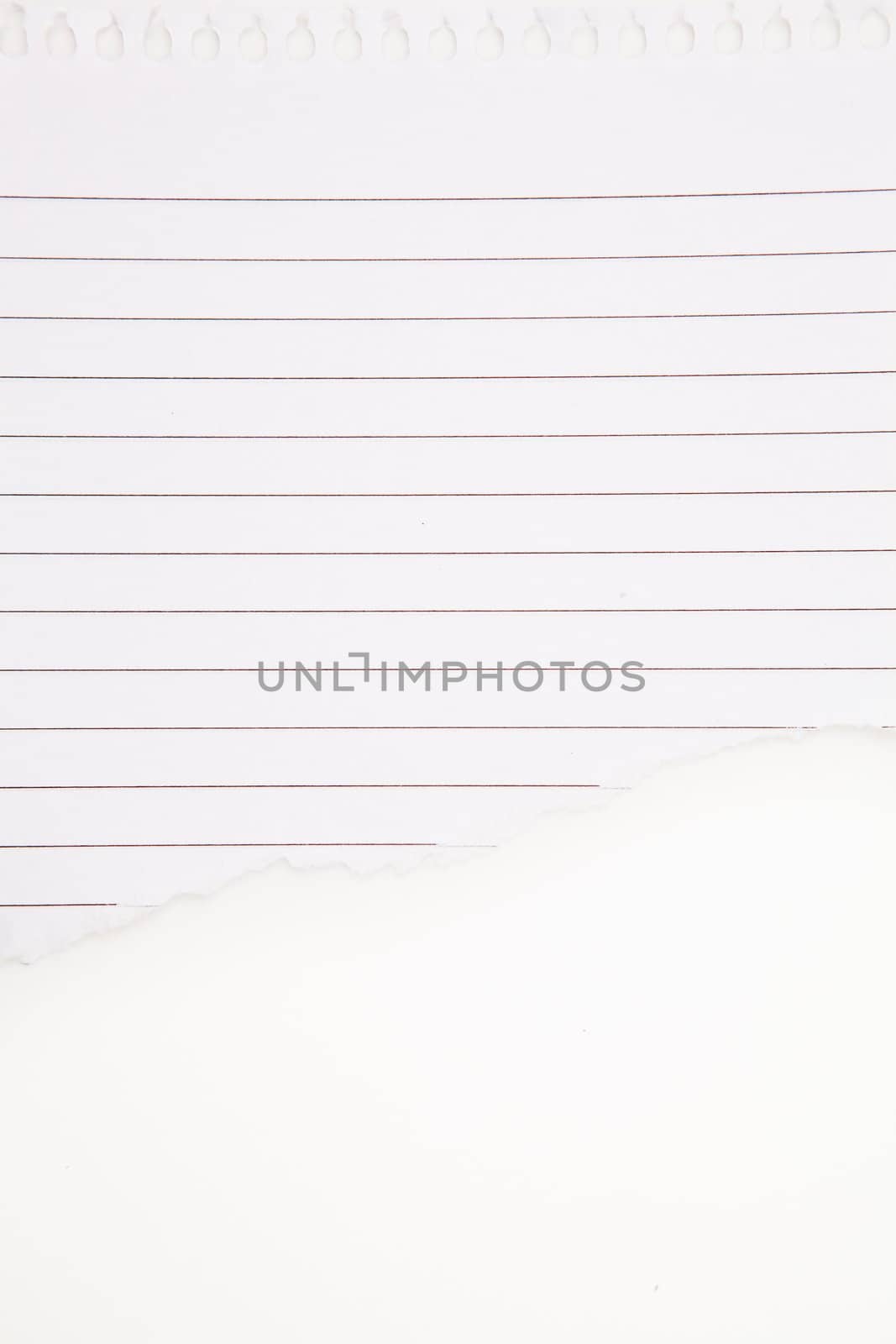 Paper blank tearing against a white background