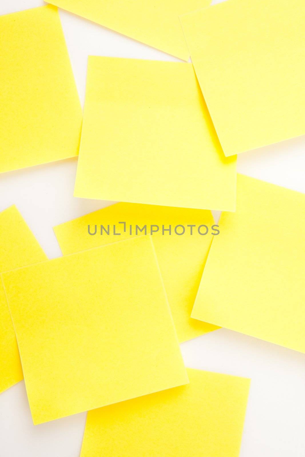 Sticky notes against a white background