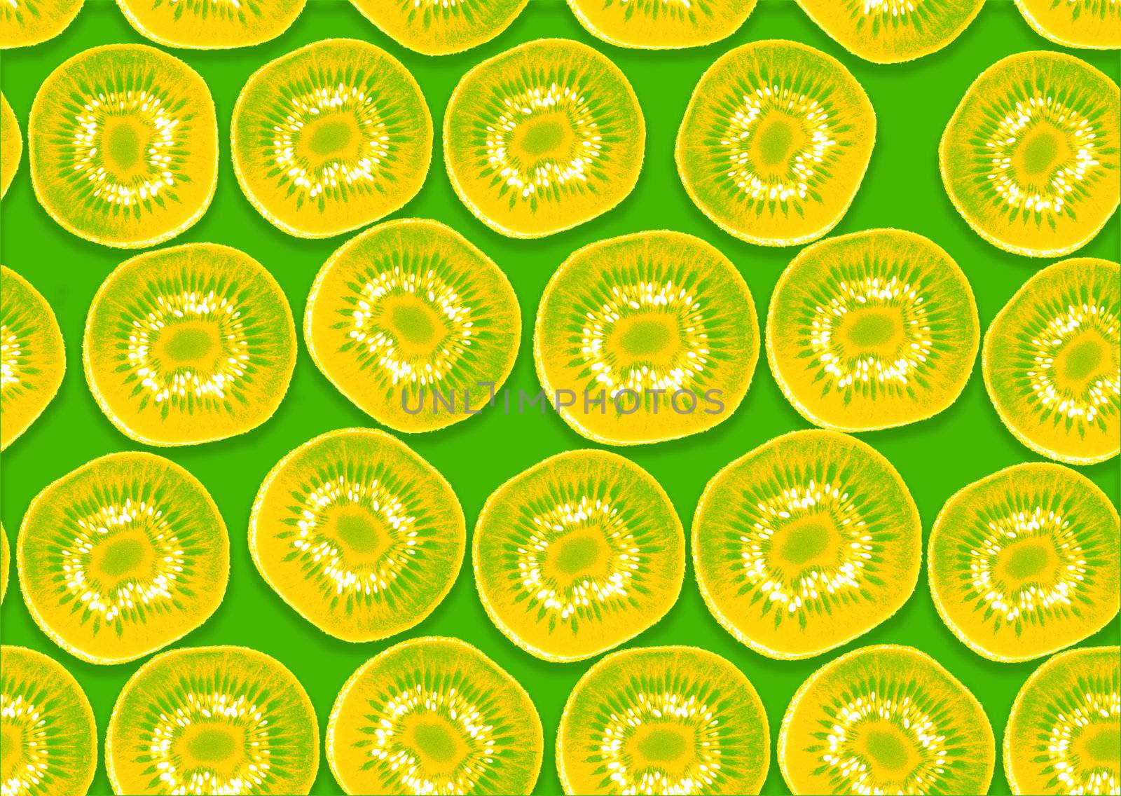 seamless background of Kiwi slices.
