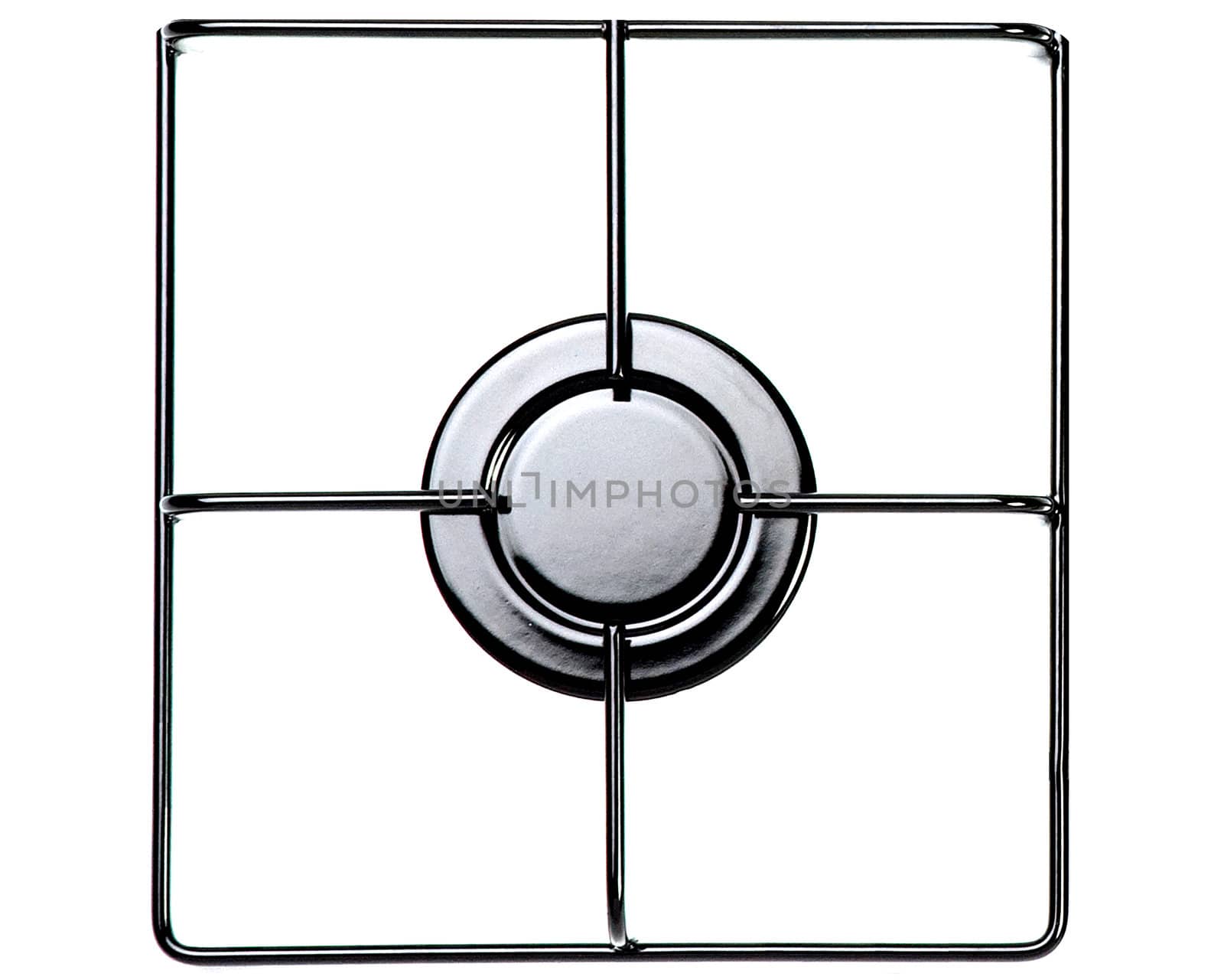 Stainless steel gas hob or stove.