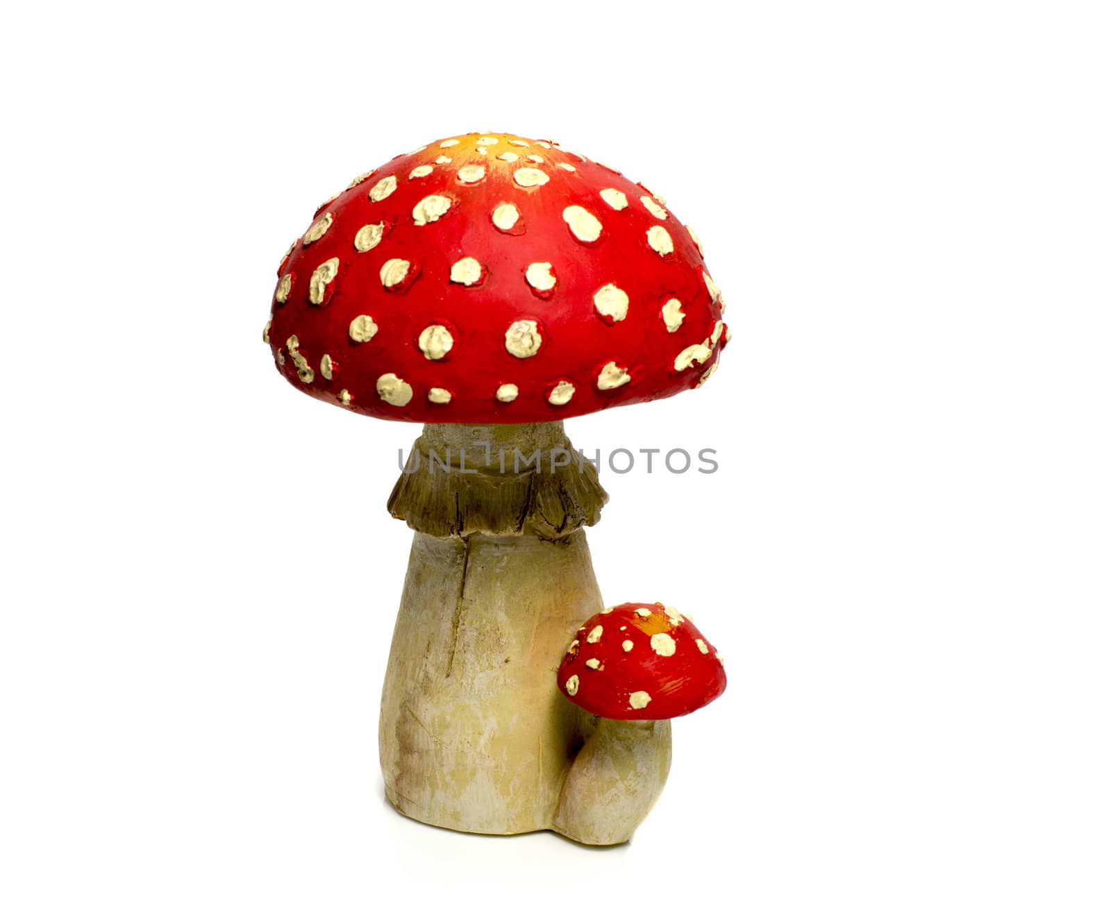 mushroom red and white isolated background