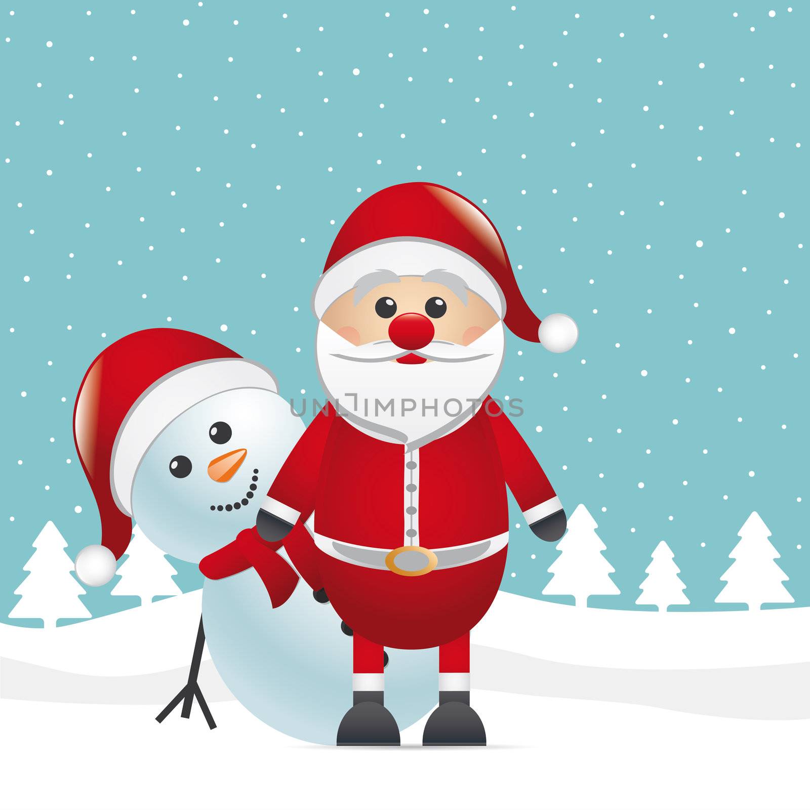rudolph reindeer red nose look santa claus