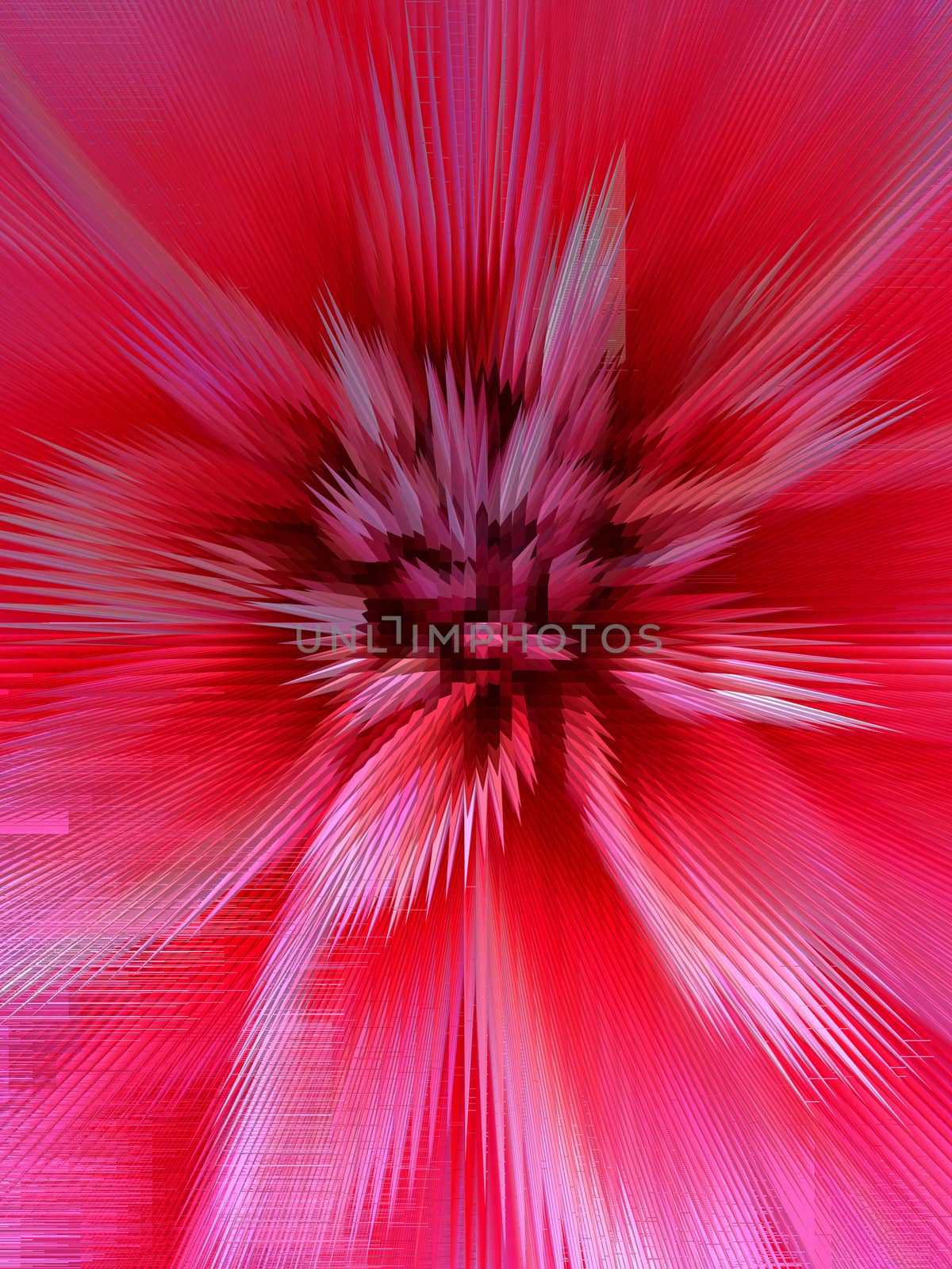 Red abstract background with sharp and figure flower