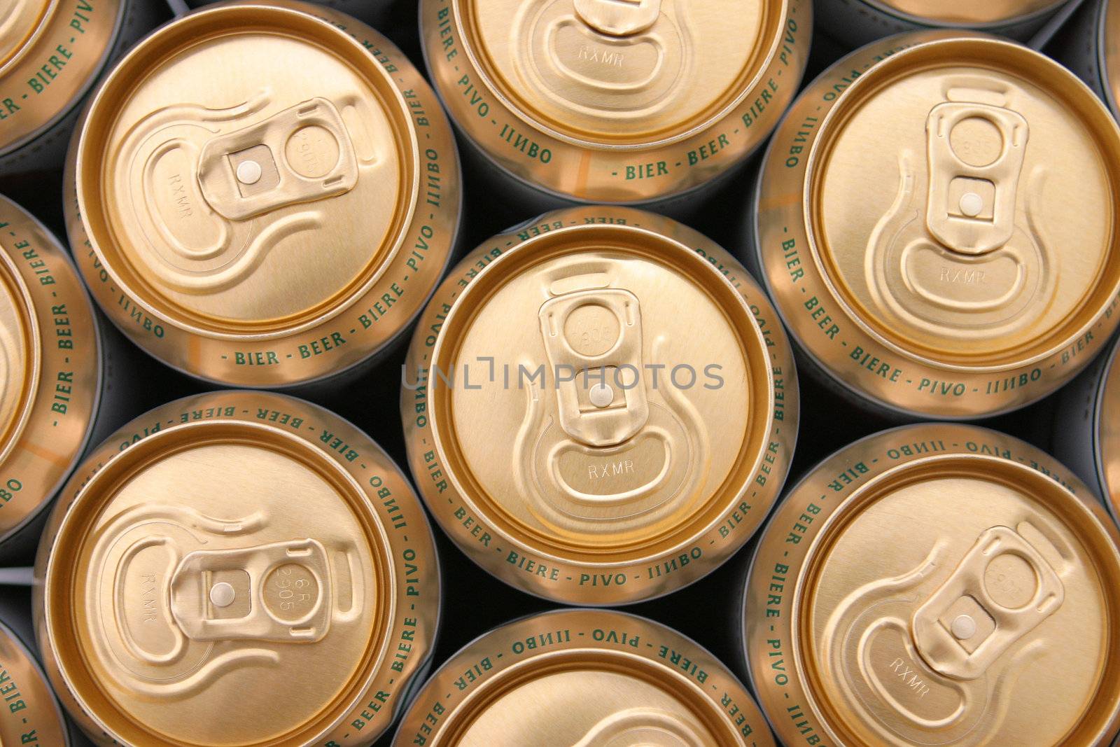 Aluminum cans of Czech beer