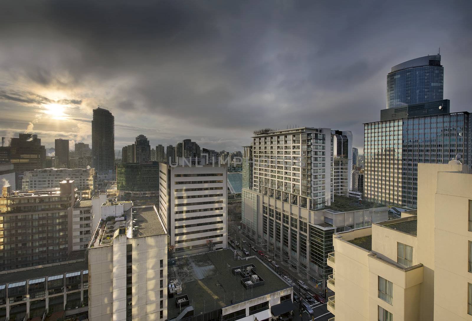 Sunrise Over Downtown Vancouver BC by jpldesigns