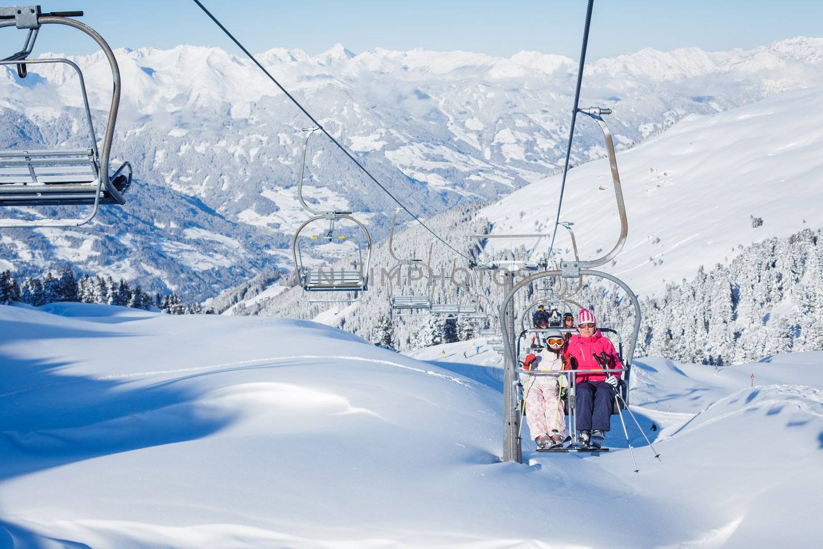 The Alpine skiing resort in Austria Zillertal
