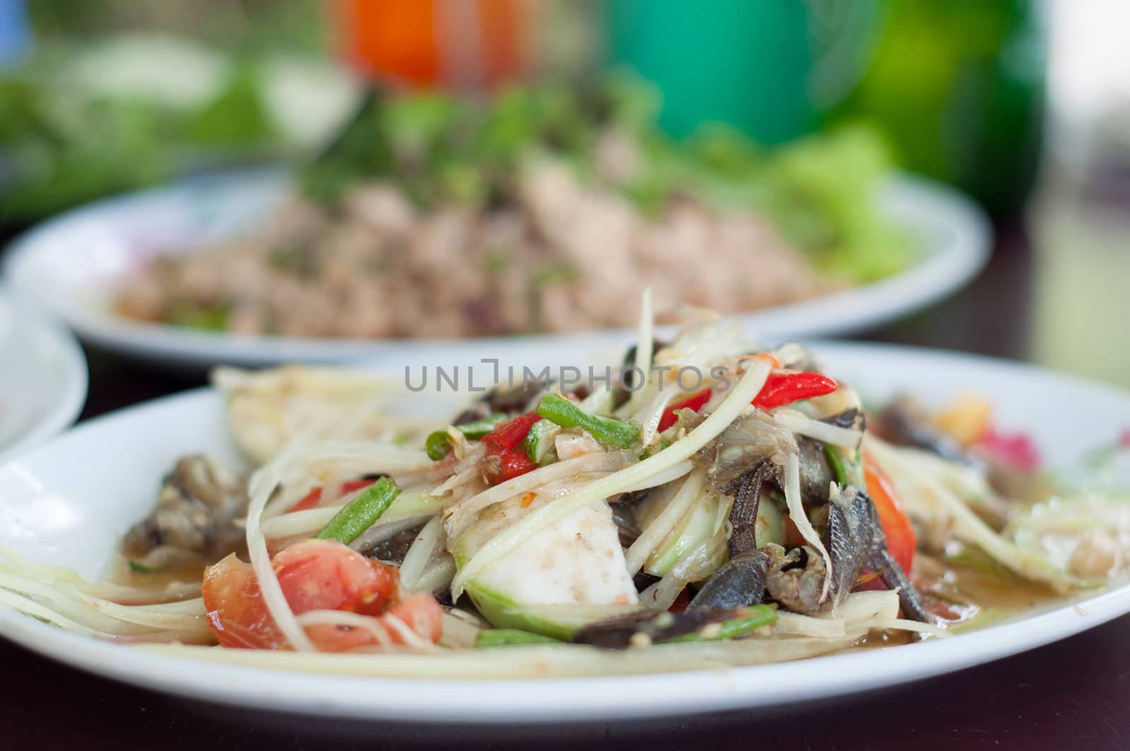 thai papaya fruit salad - somtum by ngarare