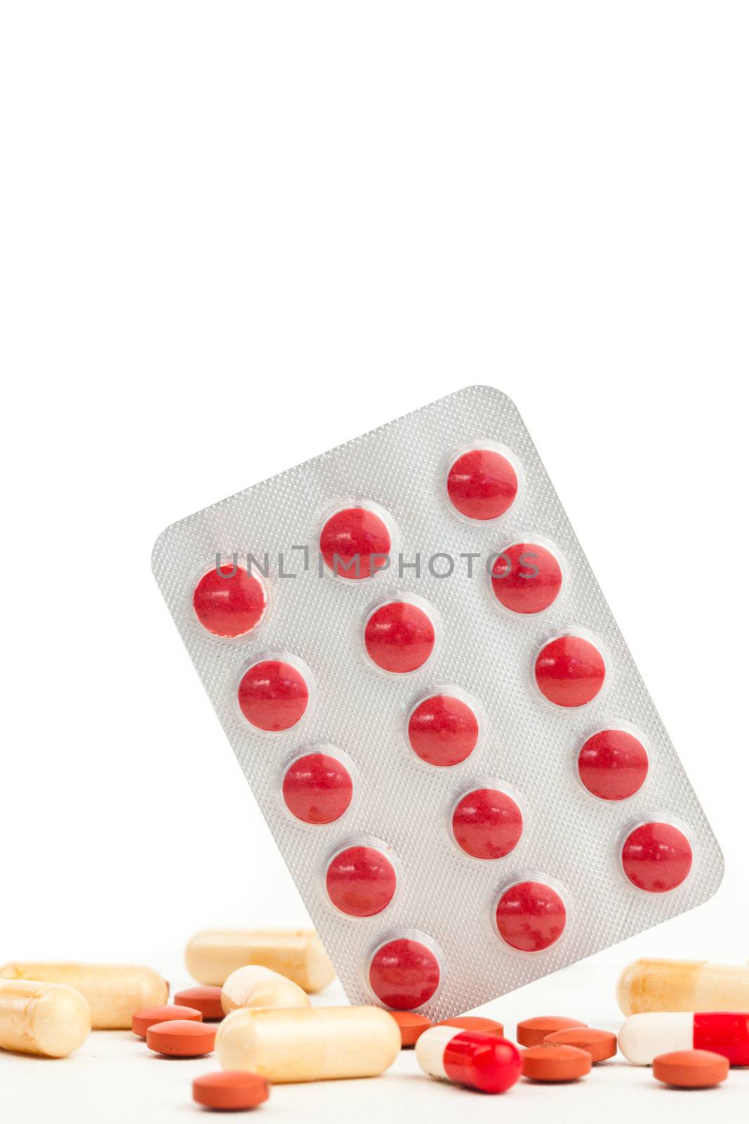 Medications against white background