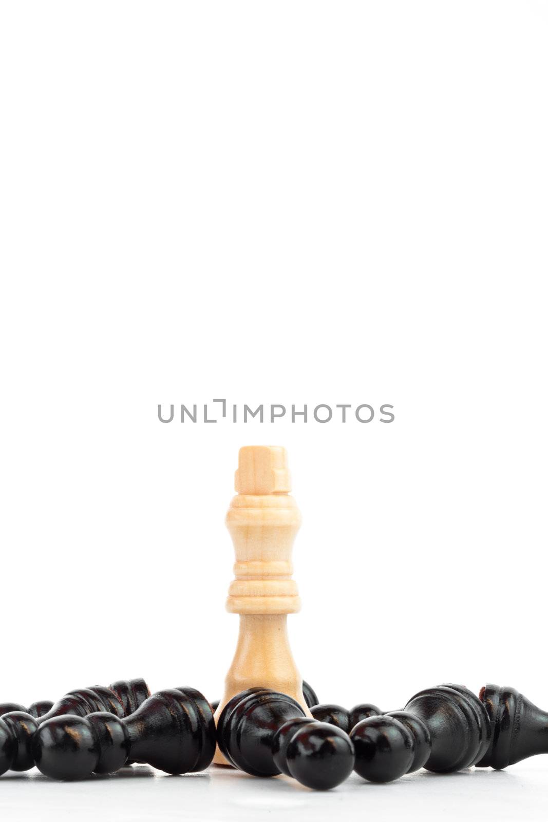 Chess game against a white background