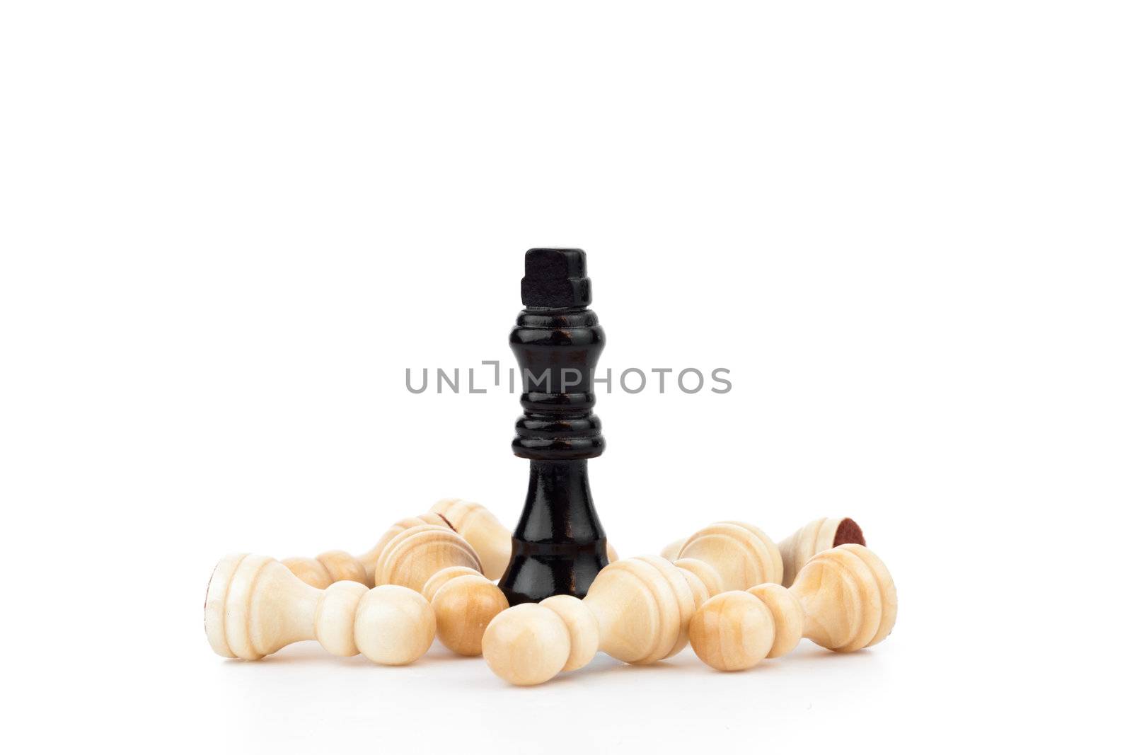 Some pieces of chess game against a white background