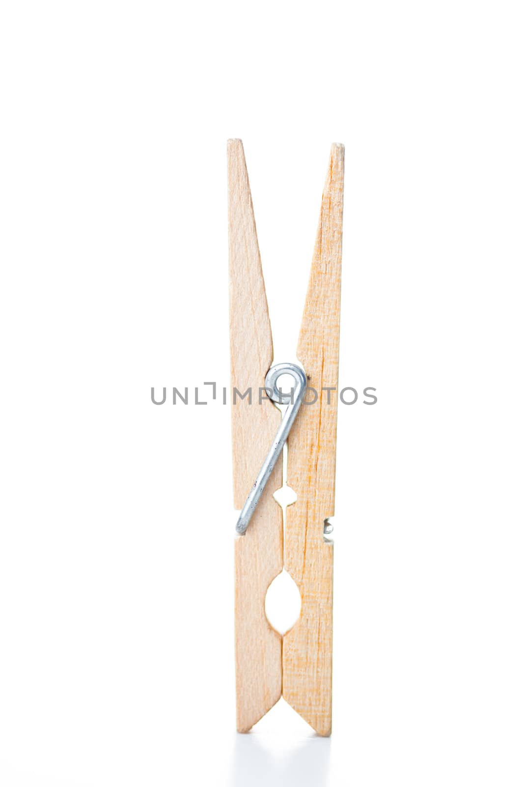 Clothespin against a white background