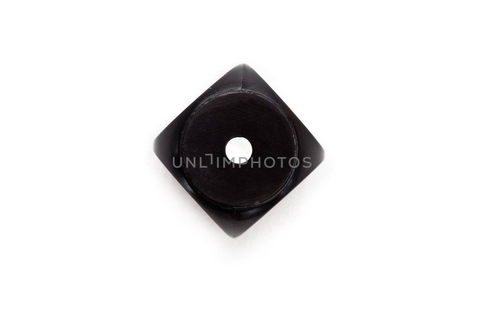 Black dice against a white background